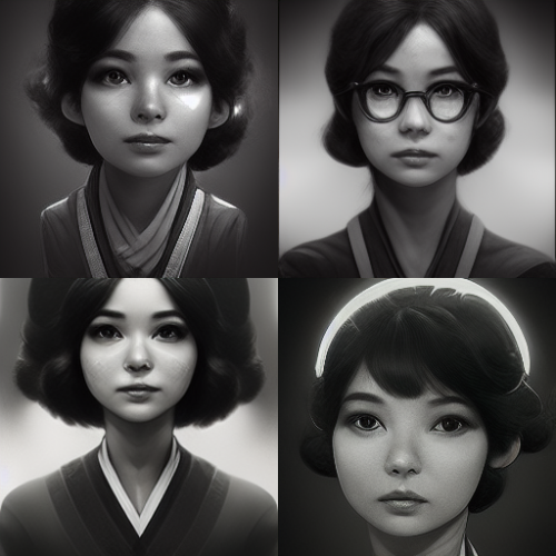 Una joven japonesa en los años 60 B/N